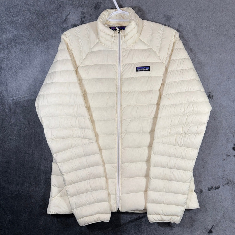 Patagonia Womens Down Sweater Jacket Cream Off White Puffer NetPlus Size Medium